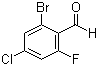 structure of CAS# 1135531-73-5, 2-Bromo-4-chloro-6-fluorobenzaldehyde