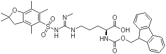 structure of CAS# 1135616-49-7, N5-[[[(2,3-Dihydro-2,2,4,6,7-pentamethyl-5-benzofuranyl)sulfonyl]amino](methylimino)methyl]-N2-[(9H-fluoren-9-ylmethoxy)carbonyl]-L-ornithine