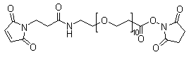 37-(2,5-Dihydro-2,5-dioxo-1H-pyrrol-1-yl)-35-oxo-4,7,10,13,16,19,22,25,28,31-decaoxa-34-azaheptatriacontanoic acid 2,5-dioxo-1-pyrrolidinyl ester molecular structure (CAS 1137109-22-8)