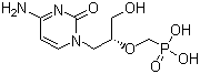 structure of CAS# 113852-37-2, Cidofovir;[1-(4-Amino-2-oxo-pyrimidin-1-yl)-3-hydroxy-propan-2-yl]oxymethylphosphonic acid