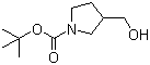structure of CAS# 114214-69-6, 1-Boc-3-hydroxymethylpyrrolidine;3-Hydroxymethyl-pyrrolidine-1-carboxylic acid tert-butyl ester; tert-Butyl 3-(hydroxymethyl)pyrrolidine-1-carboxylate