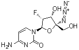 4'-C-Azido-2'-deoxy-2'-fluorocytidine molecular structure (CAS 1145869-35-7)