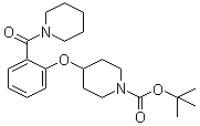 结构式 CAS# 1146079-98-2, 4-[2-(1-哌啶基羰基)苯氧基]-1-哌啶甲酸叔丁酯