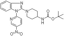 N-1-[1-(5-Nitro-2-pyridinyl)-1H-benzimidazol-2-yl]-4-piperidinyl]carbamic acid tert-butyl ester molecular structure (CAS 1146080-64-9)