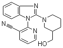 structure of CAS# 1146080-74-1, 2-[2-[3-(Hydroxymethyl)-1-piperidinyl]-1H-benzimidazol-1-yl]-3-pyridinecarbonitrile
