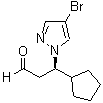 (betaR)-4-Bromo-beta-cyclopentyl-1H-pyrazole-1-propanal molecular structure (CAS 1146629-82-4)