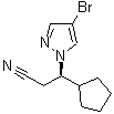 structure of CAS# 1146629-83-5, (betaR)-4-Bromo-beta-cyclopentyl-1H-pyrazole-1-propanenitrile