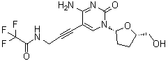 结构式 CAS# 114748-58-2, 2',3'-二脱氧-5-[3-[(三氟乙酰基)氨基]-1-丙炔-1-基]胞苷
