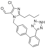 structure of CAS# 114798-36-6, Losartan Carboxaldehyde;2-butyl-5-chloro-3-[[4-[2-(2H-tetrazol-5-yl)phenyl]phenyl]methyl]imidazole-4-carbaldehyde
