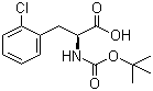 结构式 CAS# 114873-02-8, Boc-L-2-氯苯丙氨酸; N-叔丁氧羰基-L-2-氯苯丙氨酸