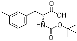 结构式 CAS# 114873-14-2, Boc-D-3-甲基苯丙氨酸; N-叔丁氧羰基-D-3-甲基苯丙氨酸