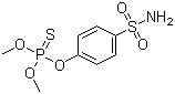 结构式 CAS# 115-93-5, 畜蜱磷; 萨硫苯磺胺; O-[4-(氨基磺酰)苯基]硫代磷酸二甲酯