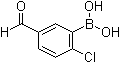 structure of CAS# 1150114-78-5, 2-Chloro-5-formylphenylboronic acid