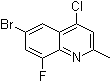 结构式 CAS# 1156277-76-7, 6-溴-4-氯-8-氟-2-甲基喹啉