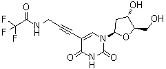 结构式 CAS# 115899-40-6, 2'-脱氧-5-[3-[(2,2,2-三氟乙酰基)氨基]-1-丙炔-1-基]尿苷