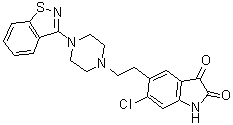 5-[2-[4-(1,2-Benzisothiazol-3-yl)-1-piperazinyl]ethyl]-6-chloro-1H-indole-2,3-dione molecular structure (CAS 1159977-56-6)