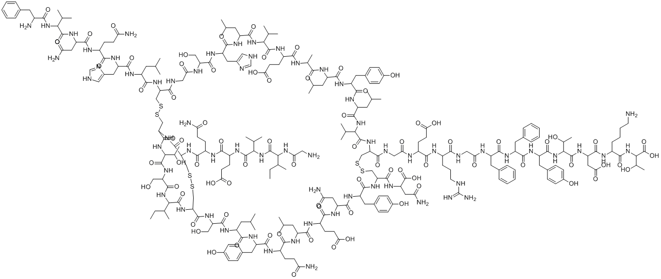 structure of CAS# 116094-23-6, Insulin aspart;4-[[2-[[88-[[5-amino-2-[[2-[[2-[[2-[(2-aminoacetyl)amino]-3-methylpentanoyl]amino]-3-methylbutanoyl]amino]-4-carboxybutanoyl]amino]-5-oxopentanoyl]amino]-6-[[2-[[2-[[5-amino-2-[[4-amino-2-[[2-[(2-amino-3-phenylpropanoyl)amino]-3-methylbutanoyl]amino]-4-oxobutanoyl]amino]-5-oxopentanoyl]amino]-3-(1H-imidazol-4-yl)propanoyl]amino]-4-methylpentanoyl]amino]-47-[(3-amino-1-carboxy-3-oxopropyl)carbamoyl]-53-(2-amino-2-oxoethyl)-62-(3-amino-3-oxopropyl)-77-butan-2-yl-24,56-bis(2-carboxyethyl)-83-(1-hydroxyethyl)-12,71,80-tris(hydroxymethyl)-33,50,65-tris[(4-hydroxyphenyl)methyl]-15-(1H-imidazol-4-ylmethyl)-27-methyl-18,30,36,59,68-pentakis(2-methylpropyl)-7,10,13,16,19,22,25,28,31,34,37,40,49,52,55,58,61,64,67,70,73,76,79,82,85,87-hexacosaoxo-21,39-di(propan-2-yl)-3,4,44,45,90,91-hexathia-8,11,14,17,20,23,26,29,32,35,38,41,48,51,54,57,60,63,66,69,72,75,78,81,84,86-hexacosazabicyclo[72.11.7]dononacontane-42-carbonyl]amino]acetyl]amino]-5-[[1-[[2-[[1-[[1-[[1-[[1-[[1-[[6-amino-1-[(1-carboxy-2-hydroxypropyl)amino]-1-oxohexan-2-yl]amino]-3-carboxy-1-oxopropan-2-yl]amino]-3-hydroxy-1-oxobutan-2-yl]amino]-3-(4-hydroxyphenyl)-1-oxopropan-2-yl]amino]-1-oxo-3-phenylpropan-2-yl]amino]-1-oxo-3-phenylpropan-2-yl]amino]-2-oxoethyl]amino]-5-carbamimidamido-1-oxopentan-2-yl]amino]-5-oxopentanoic acid