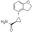 (1R,2R)-2-(2,3-Dihydro-4-benzofuranyl)cyclopropanecarboxamide molecular structure (CAS 1161417-63-5)
