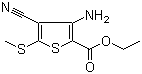 structure of CAS# 116170-90-2, Ethyl 3-amino-4-cyano-5-(methylthio)thiophene-2-carboxylate;3-Amino-2-carboethoxy-4-cyano-5-(methylthio)thiophene; Ethyl 3-amino-4-cyano-5-methylsulfanylthiophene-2-carboxylate