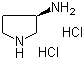 (R)-3-氨基吡咯烷二盐酸盐分子结构 (CAS 116183-81-4)