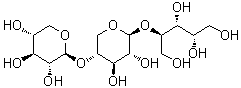 O-beta-D-吡喃木糖基-(1→4)-O-beta-D-吡喃木糖基-(1→4)-D-木糖醇分子结构 (CAS 116269-52-4)