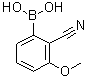 结构式 CAS# 1164100-84-8, B-(2-氰基-3-甲氧基苯基)硼酸