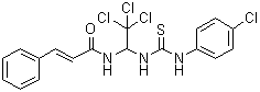 结构式 CAS# 1164470-53-4, (2E)-3-苯基-N-[2,2,2-三氯-1-[[[(4-氯苯基)氨基]硫代甲酰基]氨基]乙基]-2-丙烯酰胺