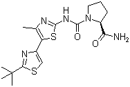 结构式 CAS# 1166227-08-2, A 66; (2S)-N1-(2-叔丁基-4'-甲基[4,5'-联噻唑]-2'-基)-1,2-吡咯烷二甲酰胺