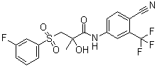 N-[4-Cyano-3-(trifluoromethyl)phenyl]-3-[(3-fluorophenyl)sulfonyl]-2-hydroxy-2-methylpropanamide molecular structure (CAS 1166228-30-3)