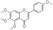 structure of CAS# 1168-42-9, Tetra-O-methylscutellarein;5,6,7-Trimethoxy-2-(4-methoxyphenyl)-4H-1-benzopyran-4-one; 4',5,6,7-Tetramethoxyflavone; 5,6,7,4'-Tetramethoxyflavone; 5-Methoxysalvigenin; NSC 53908; Pectolinarigenin dimethyl ether; Scutellarein tetramethyl ether