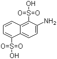 structure of CAS# 117-62-4, 2-Amino-1,5-naphthalenedisulfonic acid;2-Naphthylamine-1,5-disulfonic acid
