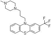 结构式 CAS# 117-89-5, 三氟拉嗪; 10-[3-(4-甲基哌嗪-1-基丙基]-2-三氟甲基-10H-吩噻嗪