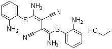 structure of CAS# 1173097-76-1, U 0126;2,3-Bis[amino[(2-aminophenyl)thio]methylene]butanedinitrile ethanol salt