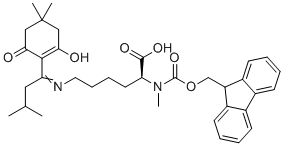 (2S)-6-{[1-(4,4-dimethyl-2,6-dioxocyclohexylidene)-3-methylbutyl]amino}-2-({[(9H-fluoren-9-yl)methoxy]carbonyl}(methyl)amino)hexanoic acid molecular structure (CAS 1173996-67-2)