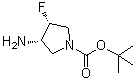 结构式 CAS# 1174020-30-4, (3S,4R)-3-氨基-4-氟-1-吡咯烷羧酸叔丁酯