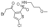 结构式 CAS# 1174304-97-2, 3-(2-溴乙酰基)-5-氯-N-(3-甲氧基丙基)-2-噻吩磺酰胺