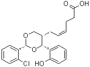 rel-(4Z)-6-[(2R,4R,5S)-2-(2-Chlorophenyl)-4-(2-hydroxyphenyl)-1,3-dioxan-5-yl]-4-hexenoic acid molecular structure (CAS 117621-64-4)