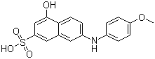 4-Hydroxy-7-[(4-methoxyphenyl)amino]naphthalen-2-sulphonic acid molecular structure (CAS 118-51-4)