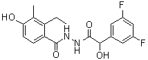 structure of CAS# 1181770-72-8, 3,5-Difluoro-alpha-hydroxybenzeneacetic acid 2-(2-ethyl-4-hydroxy-3-methylbenzoyl)hydrazide