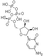 Cytidine, 5'→P''-ester with [P''(S)]-thiotriphosphoric acid molecular structure (CAS 118353-34-7)