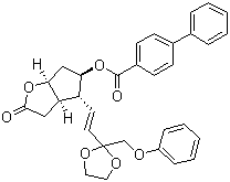 结构式 CAS# 118392-79-3, 六氢-2-氧代-4-[2-[2-(苯氧基甲基)-1,3-二氧环戊-2-基]乙烯基]-2H-环戊并[b]呋喃-5-基 [1,1'-联苯]-4-甲酸酯