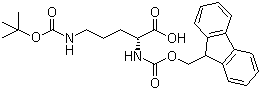 结构式 CAS# 118476-89-4, N-芴甲氧羰基-(N'-叔丁氧羰基)-D-鸟氨酸