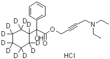 4-Diethylaminobut-2-ynyl 2-hydroxy-2-phenyl-2-(1,2,2,3,3,4,4,5,5,6,6-undecadeuteriocyclohexyl)acetate hydrochloride molecular structure (CAS 1185151-95-4)