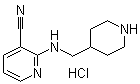 2-[(4-哌啶基甲基)氨基]-3-吡啶甲腈盐酸盐分子结构 (CAS 1185307-76-9)