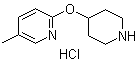 5-甲基-2-(4-哌啶基氧基)吡啶盐酸盐分子结构 (CAS 1185308-30-8)