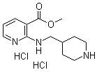 structure of CAS# 1185308-97-7, 2-[(4-Piperidinylmethyl)amino]-3-pyridinecarboxylic acid methyl ester hydrochloride