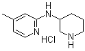 结构式 CAS# 1185309-18-5, 4-甲基-N-3-哌啶基-2-吡啶胺盐酸盐