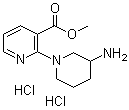结构式 CAS# 1185309-86-7, 2-(3-氨基-1-哌啶基)-3-吡啶羧酸甲酯盐酸盐