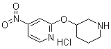 5-Nitro-2-(3-piperidinyloxy)pyridine hydrochloride molecular structure (CAS 1185312-46-2)