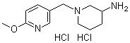 结构式 CAS# 1185313-45-4, 1-[(6-甲氧基-3-吡啶基)甲基]-3-哌啶胺盐酸盐